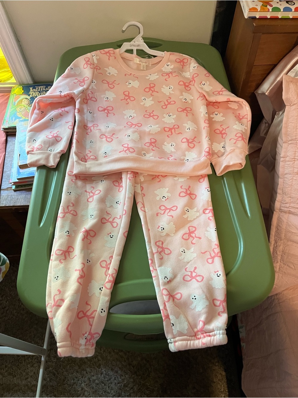 Nannette Pink Bow & ghost pant Set